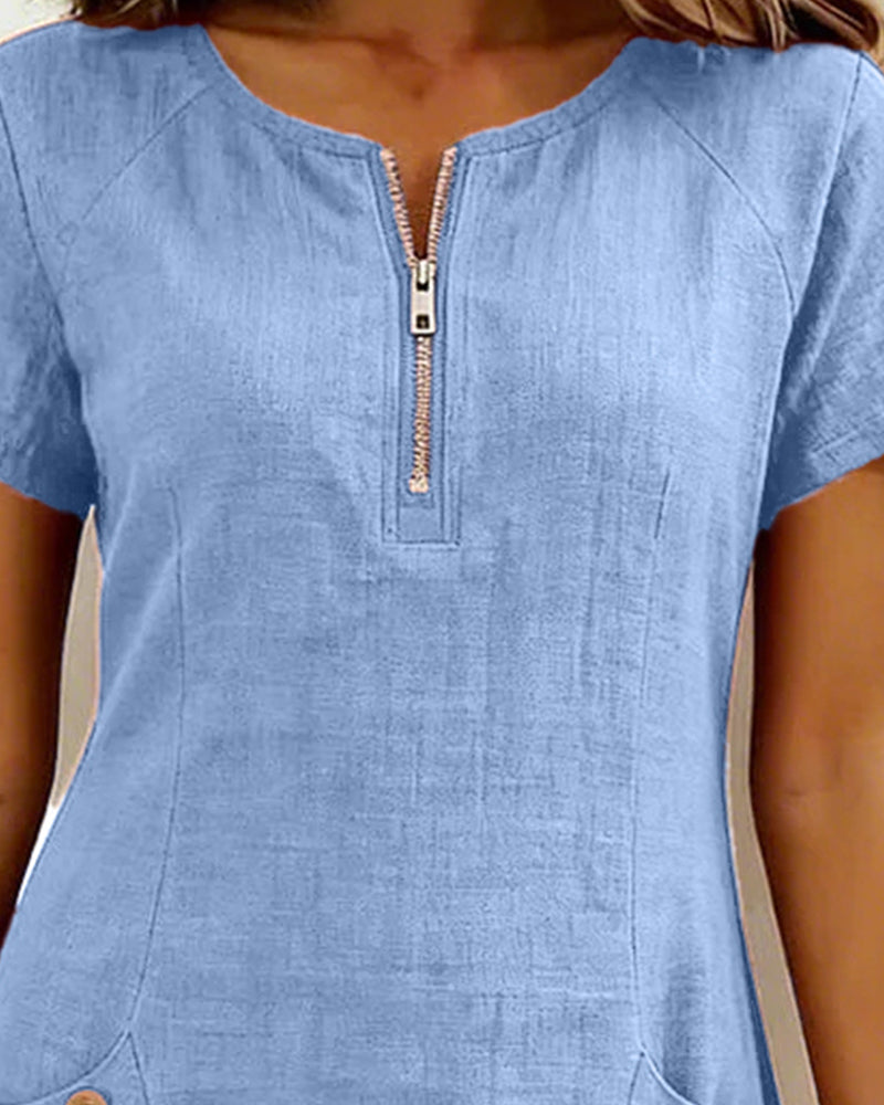 Robe en coton et lin