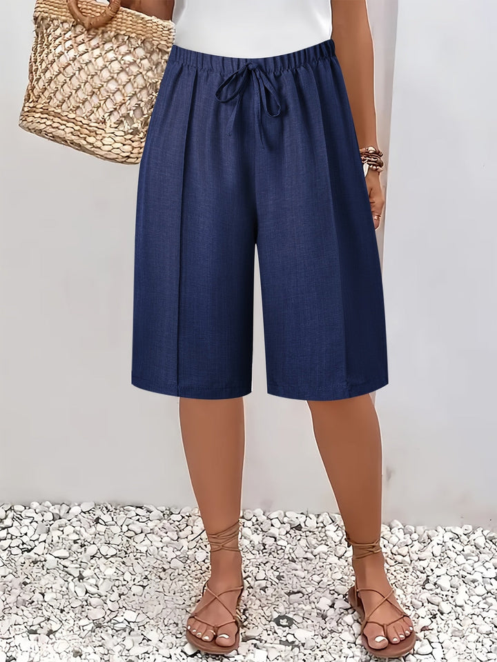 Short à taille élastique Bleu marine