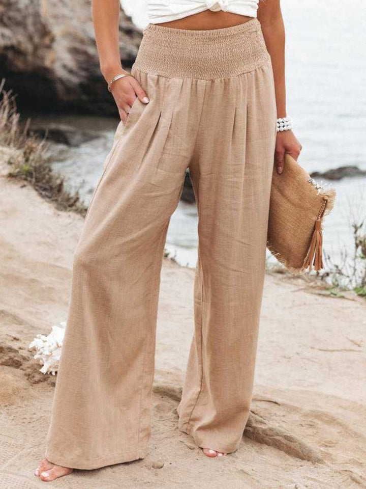 Thaloria – Pantalons en Lin à Jambes Larges