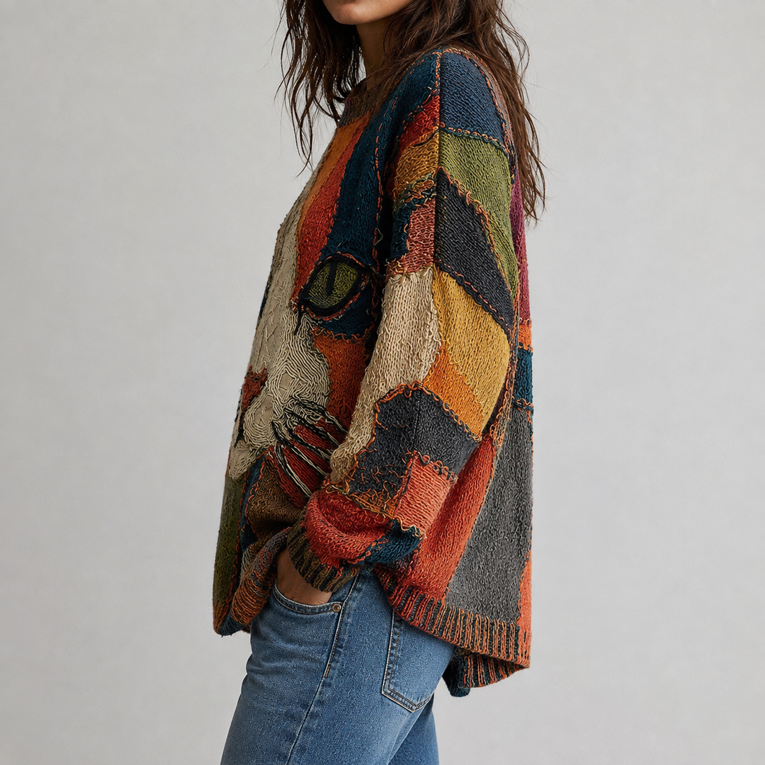 Zaïra™ | Haut Artistique Motif Chat