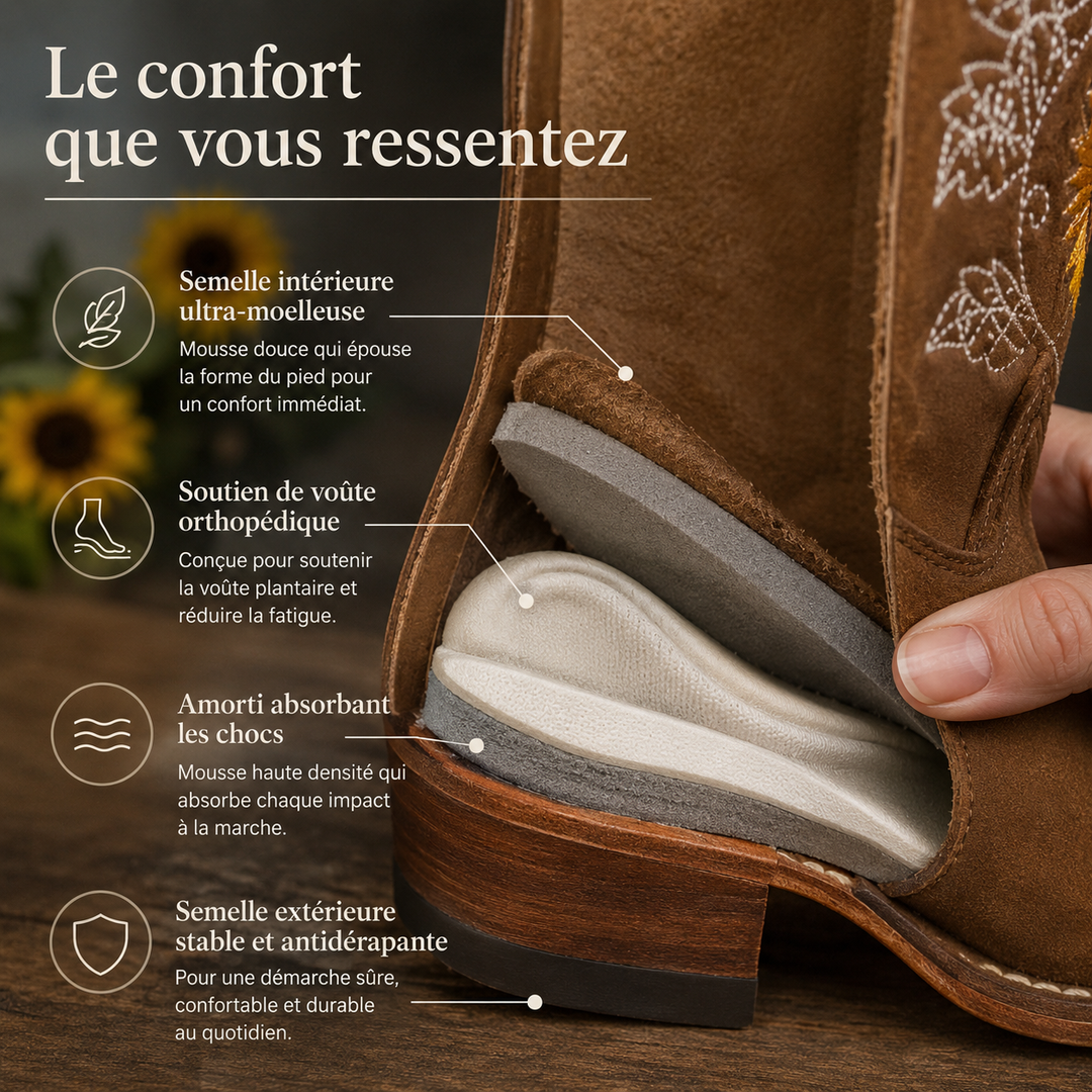 Daisy™ | Bottines Western Orthopédiques en Daim