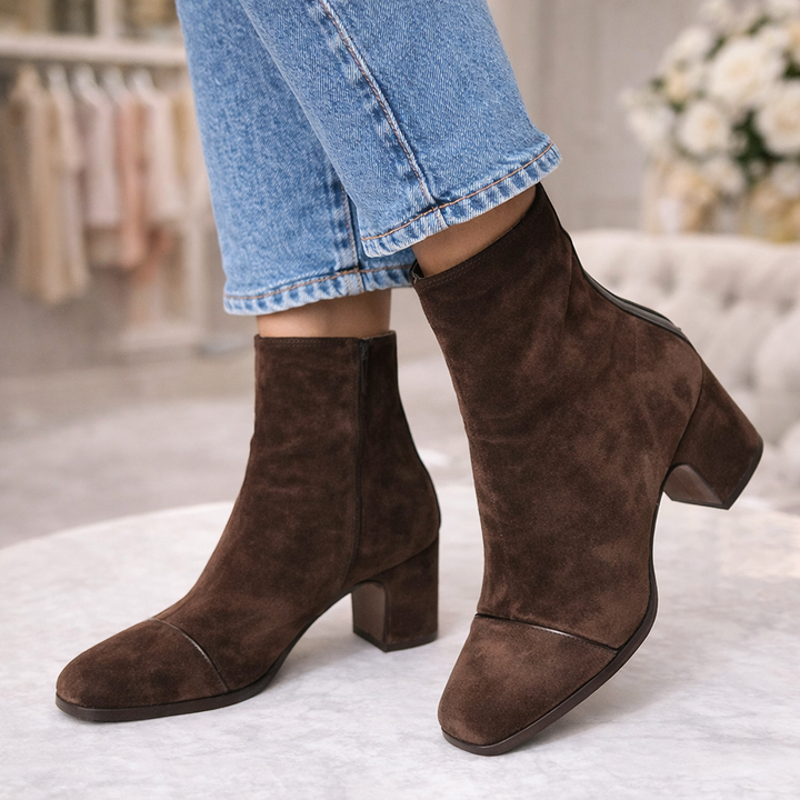 Victoria | Bottines à Talons avec Bout Carré