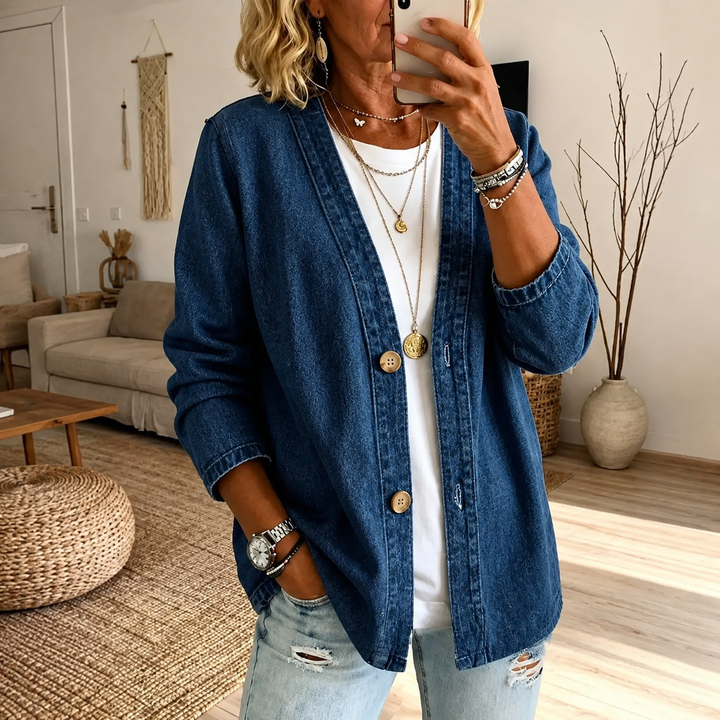 Manon | Veste en Jean Boutonnée
