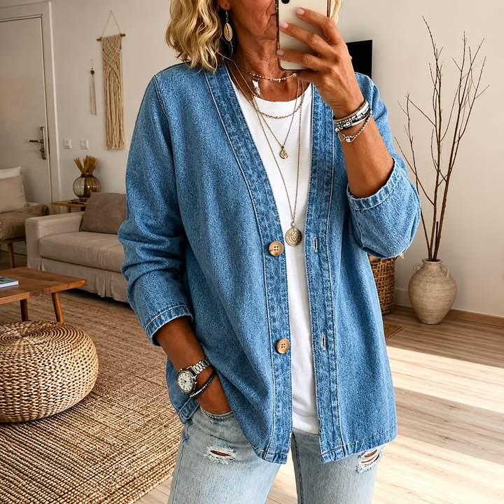Manon | Veste en Jean Boutonnée