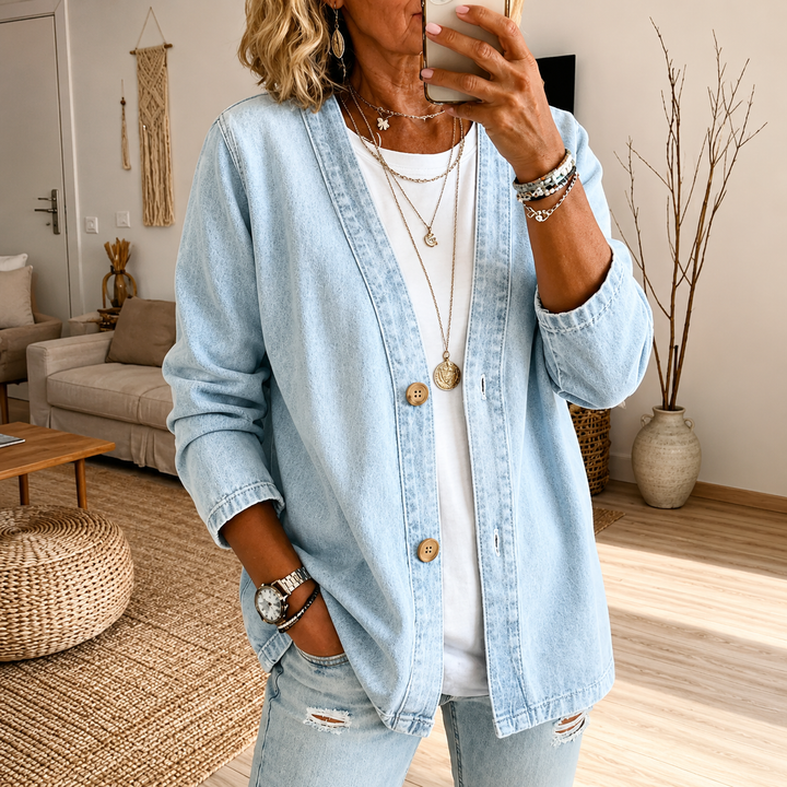 Manon | Veste en Jean Boutonnée