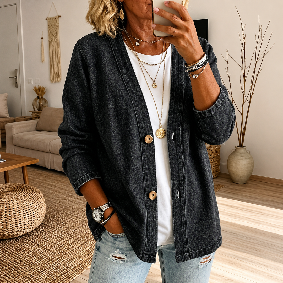 Manon | Veste en Jean Boutonnée