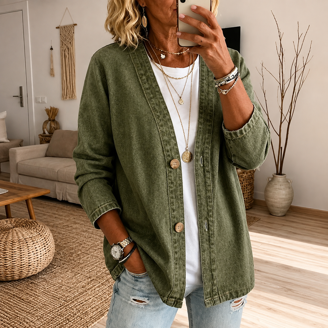 Manon | Veste en Jean Boutonnée