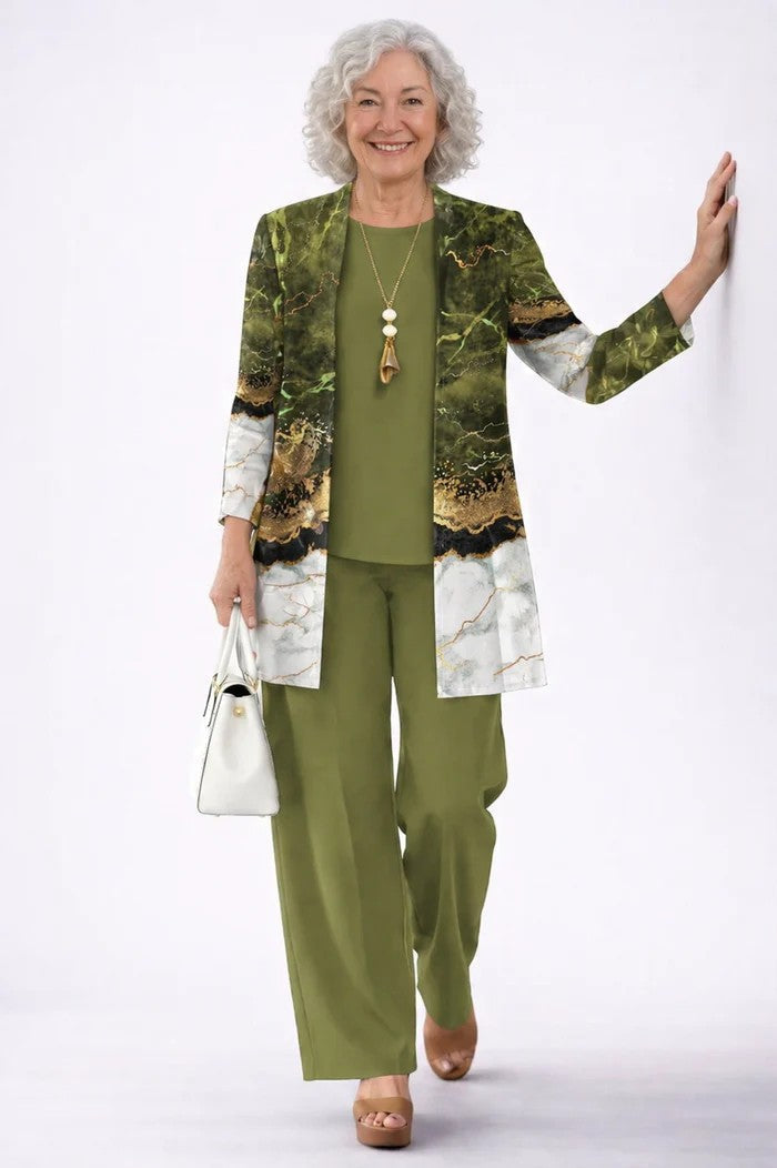 Ensemble trois pièces Vert olive
