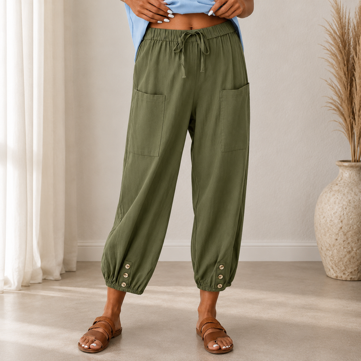 Jolie™ | Pantalon Large en Coton-Lin