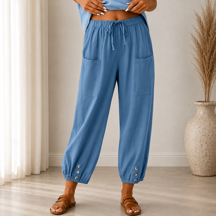 Jolie™ | Pantalon Large en Coton-Lin