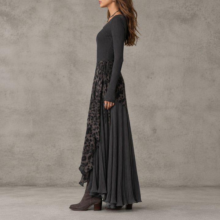 Rosaline™ | Robe Longue Imprimé Léopard