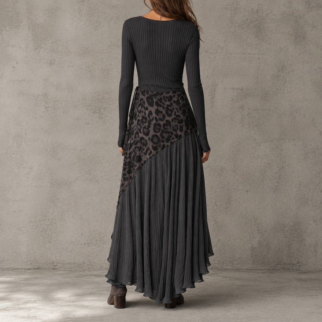 Rosaline™ | Robe Longue Imprimé Léopard