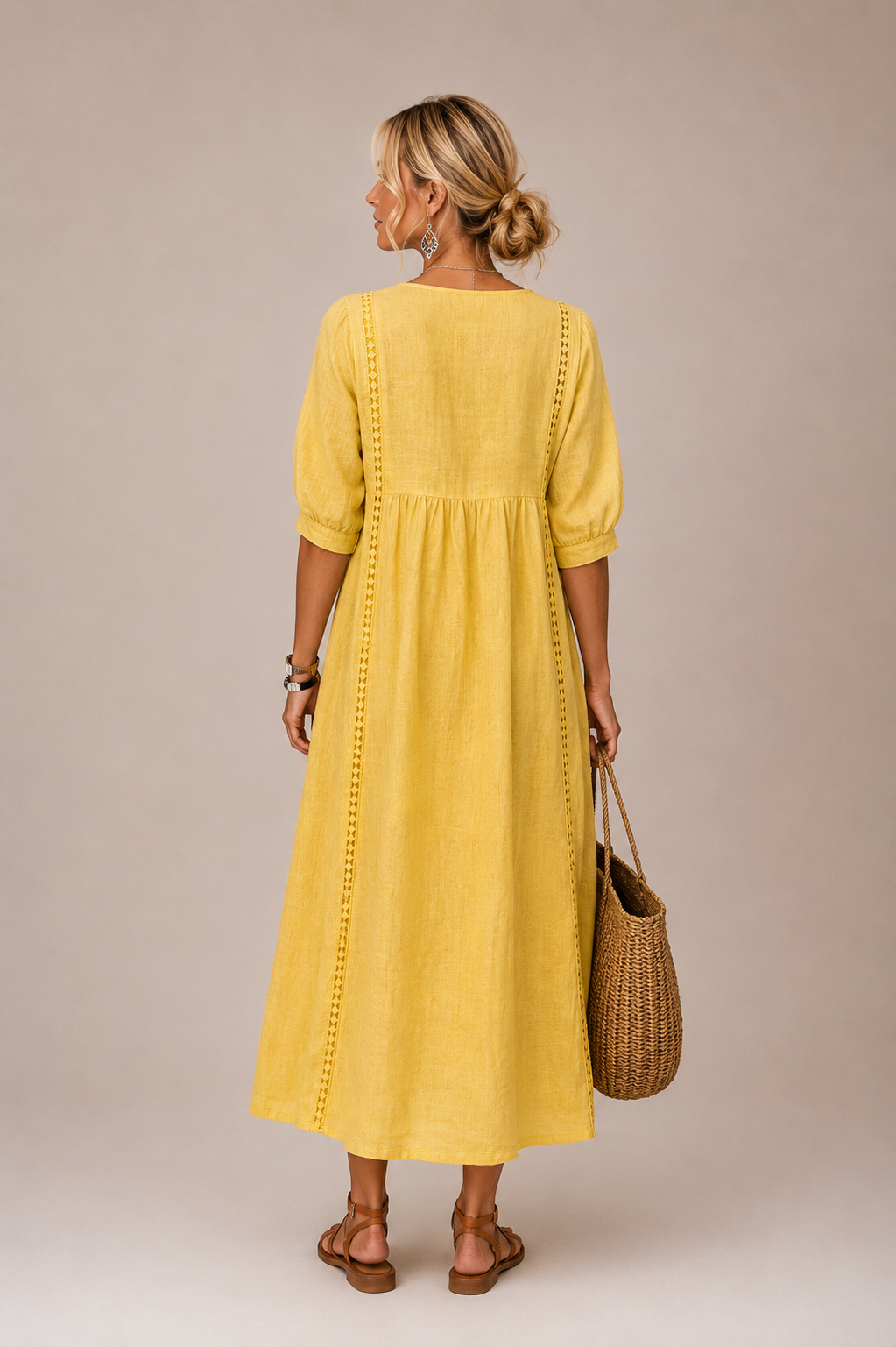 Robe en lin et coton