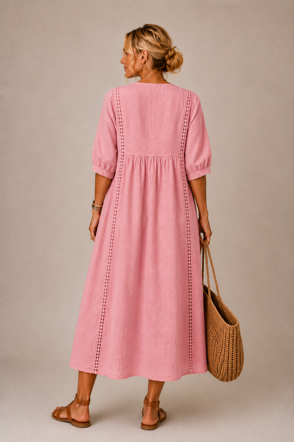 Robe en lin et coton