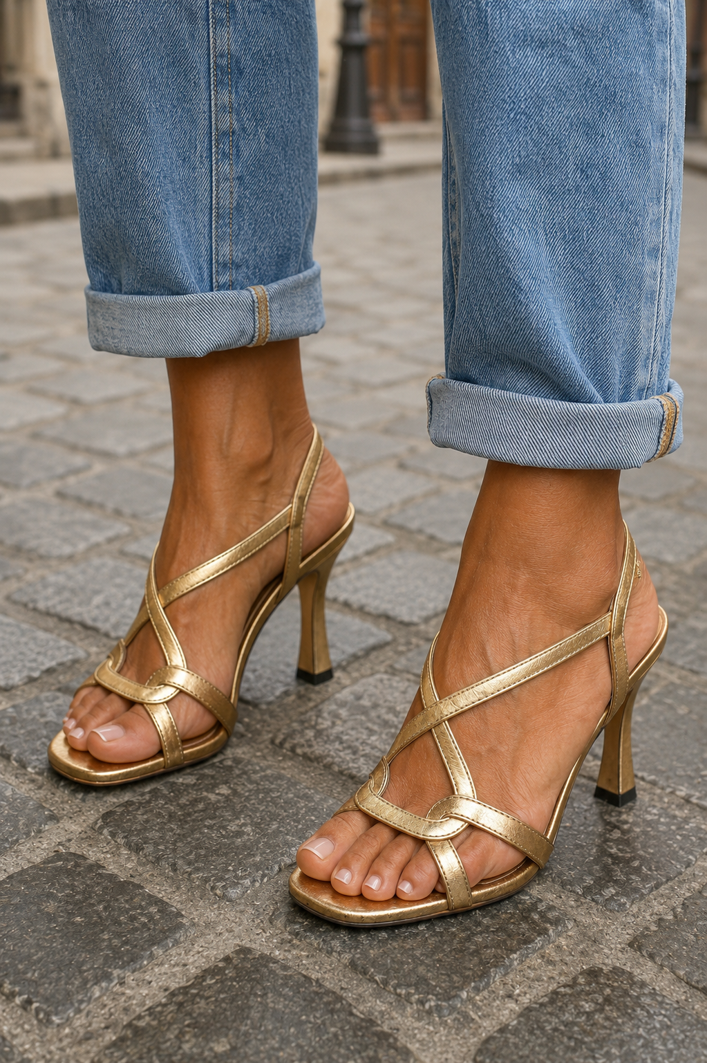 Cassie | Talons Charmants d'Été Doré