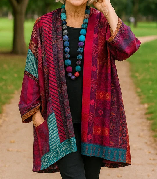 Astrid cardigan élégant à drapé - Rose