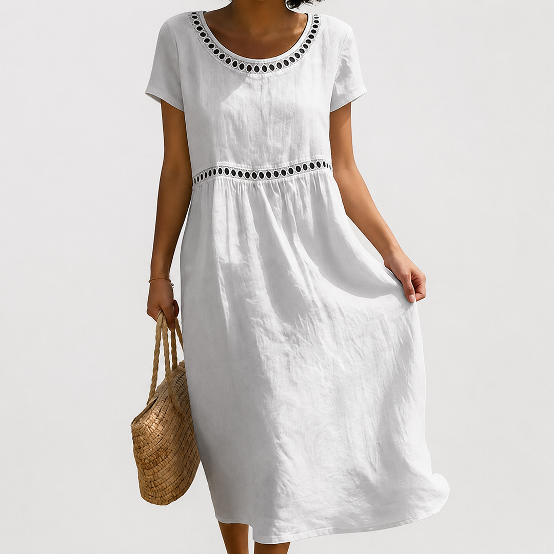 Robe brodée Blanc