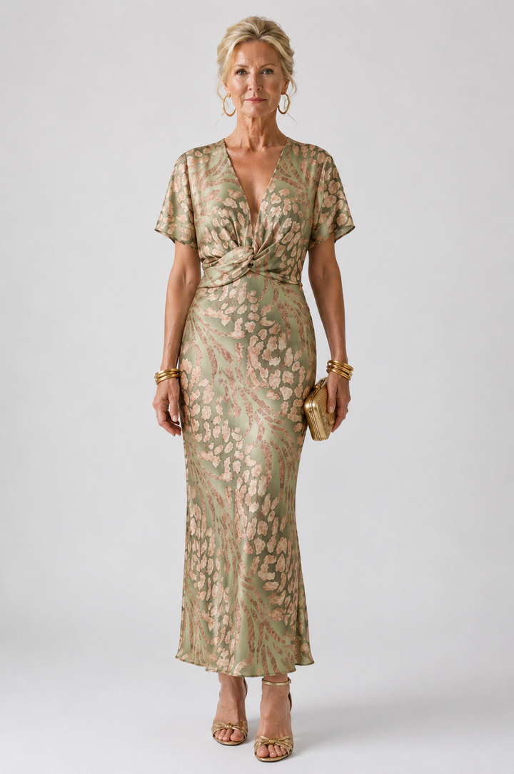 Robe midi à imprimé abstrait