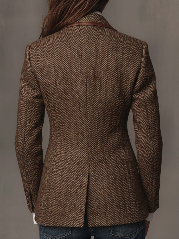 Blazer à empiècements chevrons