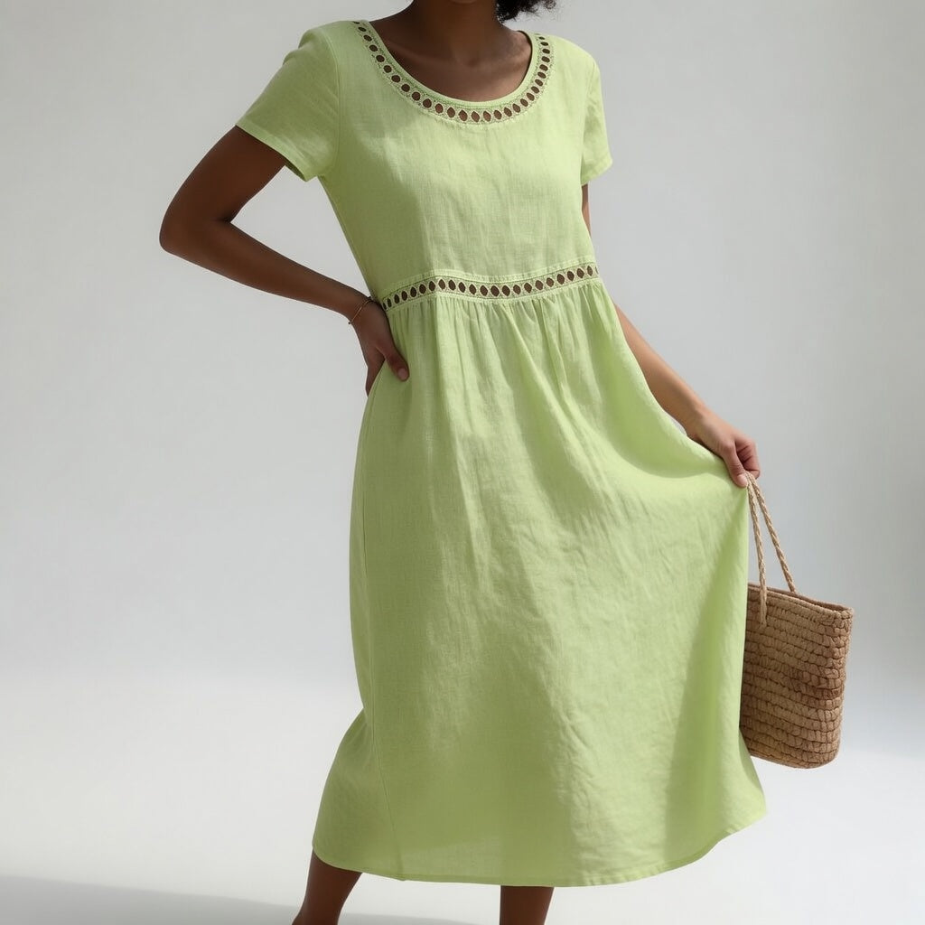 Robe brodée Vert pâle