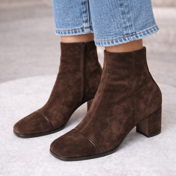 Victoria | Bottines à Talons avec Bout Carré