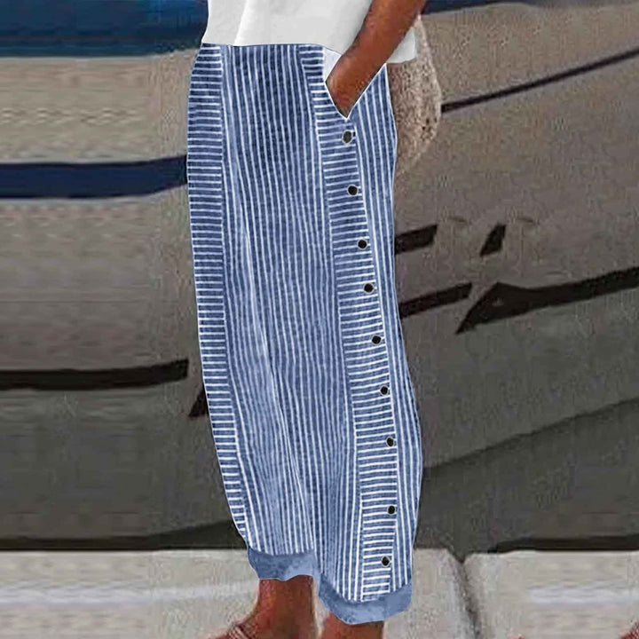 Vienne – Pantalons à Rayures avec Boutons