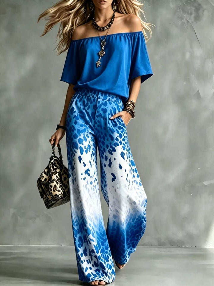 Ensemble deux pièces imprimé Bleu