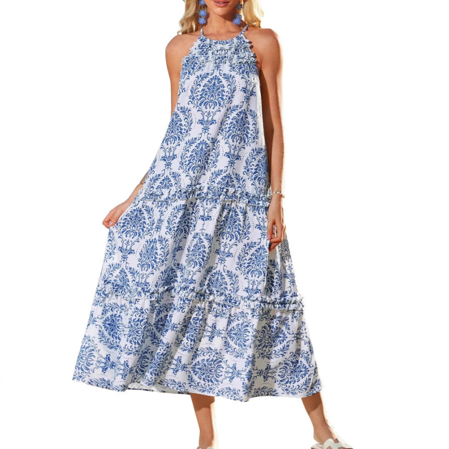 FELICITY™ – Robe Maxi Évasée Chic Boho à Bretelles