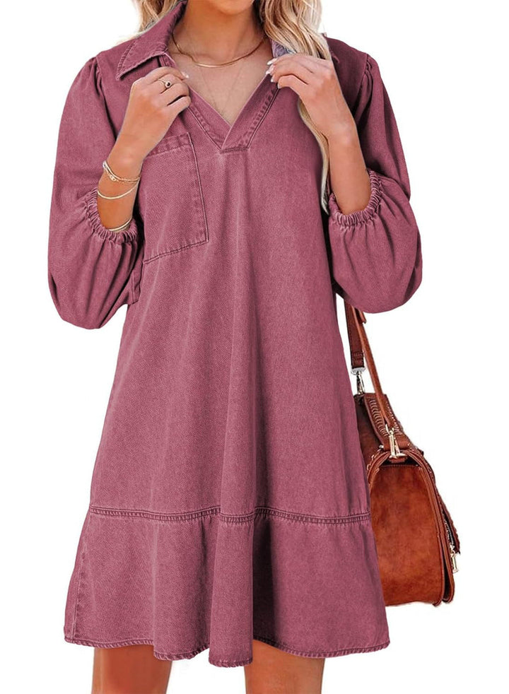 AMAIA™ – Robe Babydoll à Manches Bouffantes et Décolleté en V