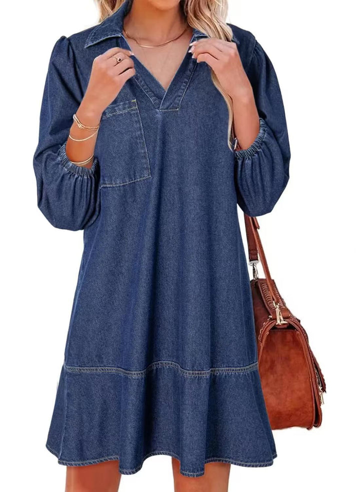 AMAIA™ – Robe Babydoll à Manches Bouffantes et Décolleté en V