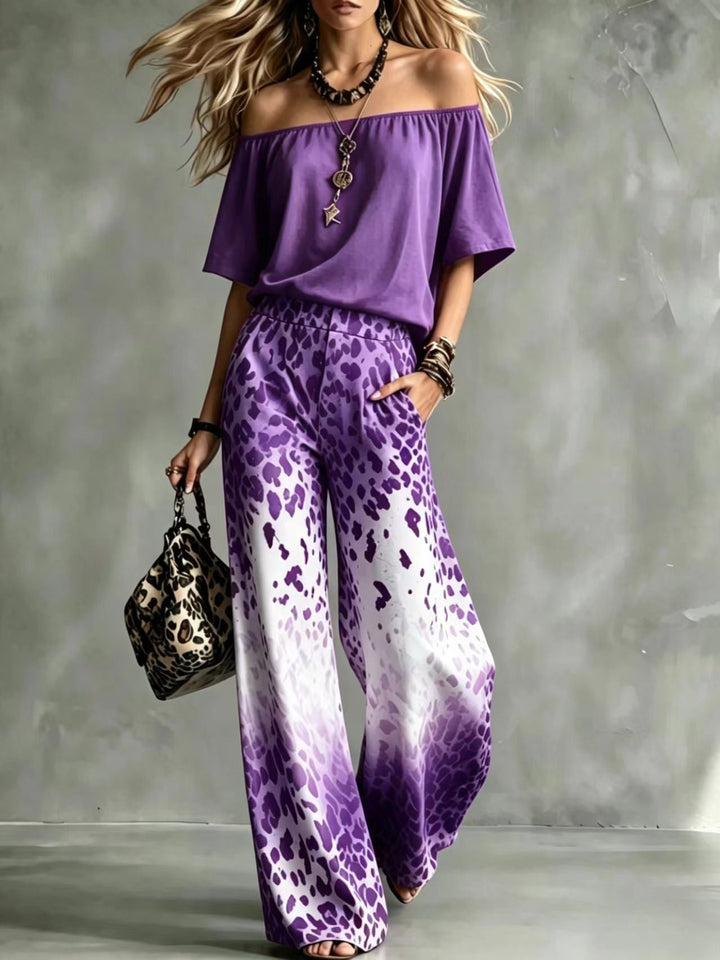 Ensemble deux pièces imprimé Violet