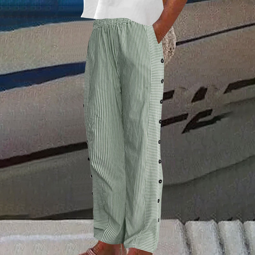 Vienne – Pantalons à Rayures avec Boutons