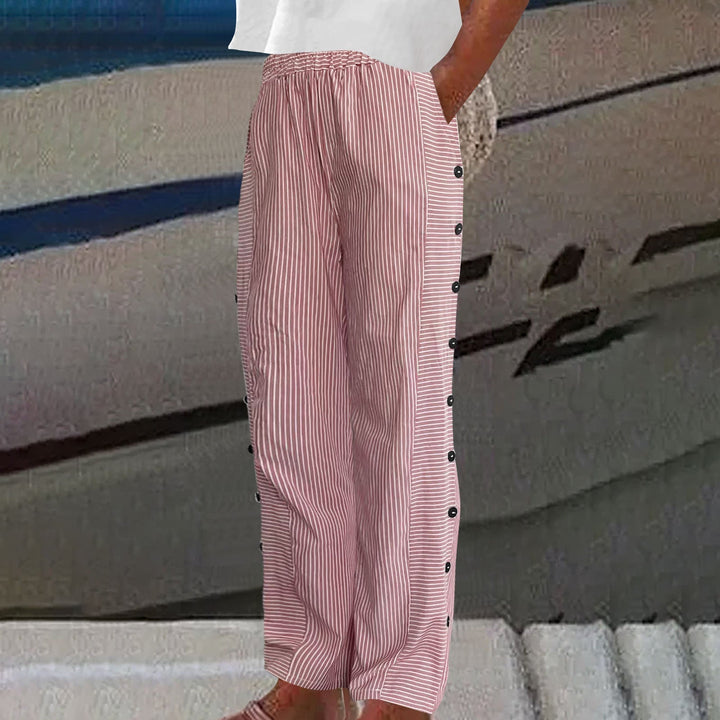Vienne – Pantalons à Rayures avec Boutons