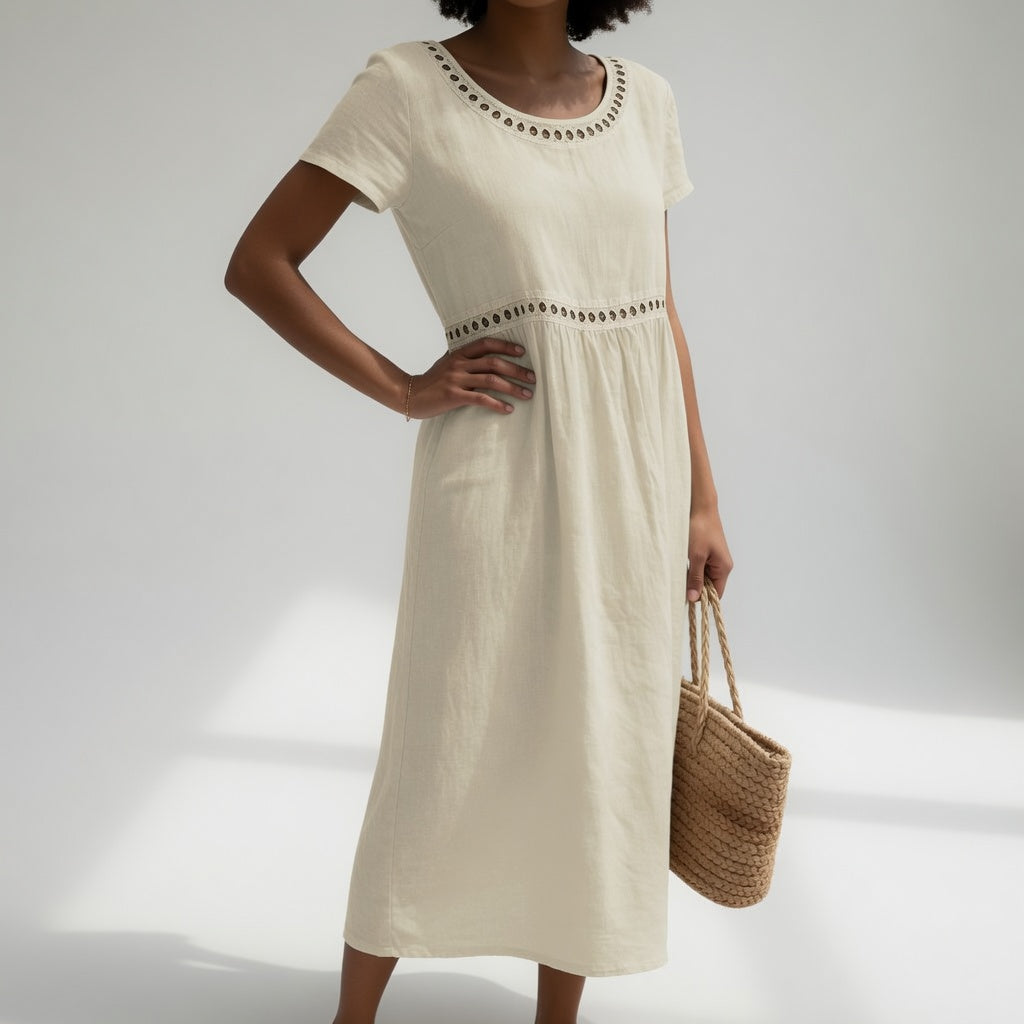 Robe brodée Ivoire