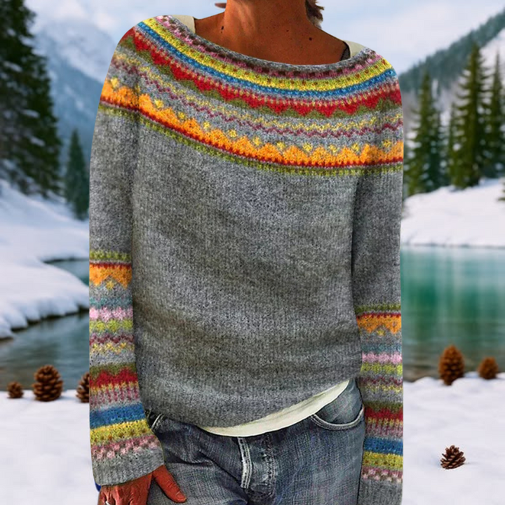 Ombeline cardigan tricoté motif islandais - Eira