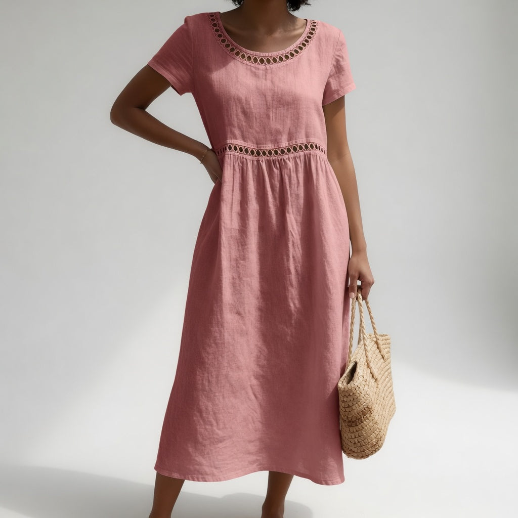 Robe brodée Rose
