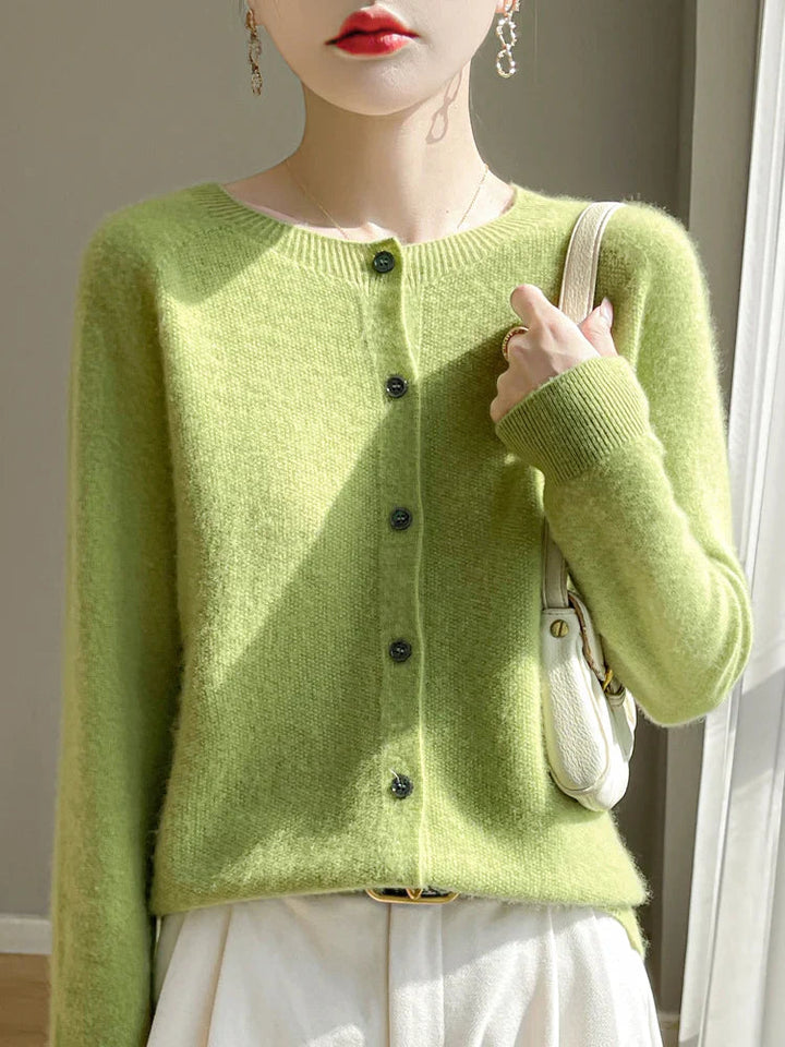 Elodie - Gilet maille fine Chameau - Meralie Boutique