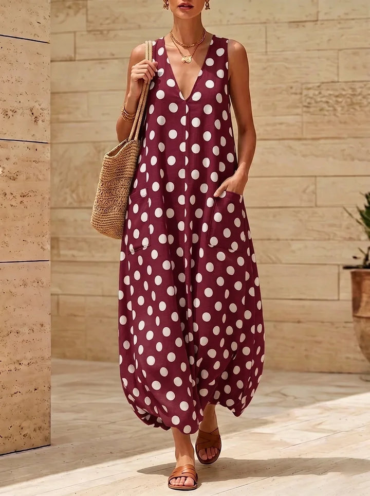 Joséphine™ | Robe Maxi Rétro à Pois