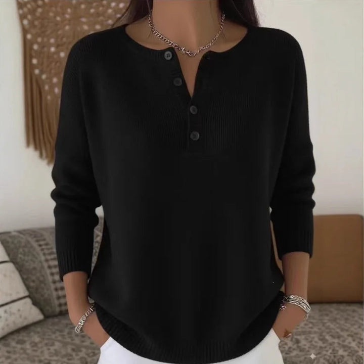 Margaux™ | Pull Tricoté à Boutons et Col V