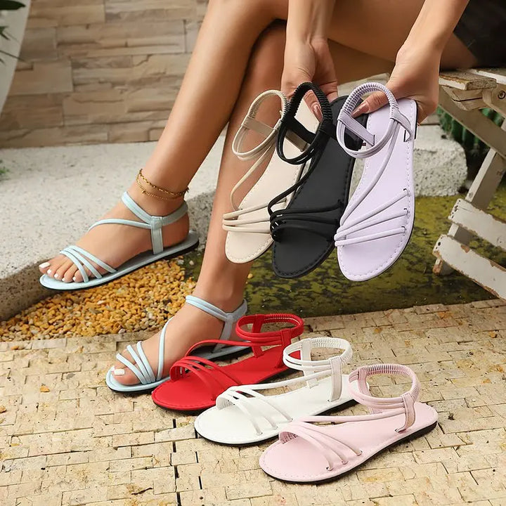 Léonie™ | Sandales Gladiator Plates Toutes Saisons