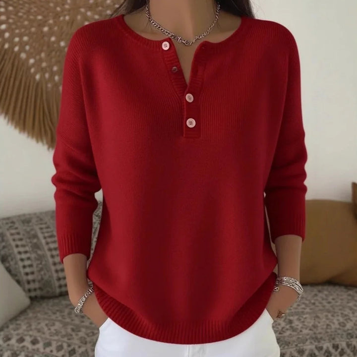 Margaux™ | Pull Tricoté à Boutons et Col V