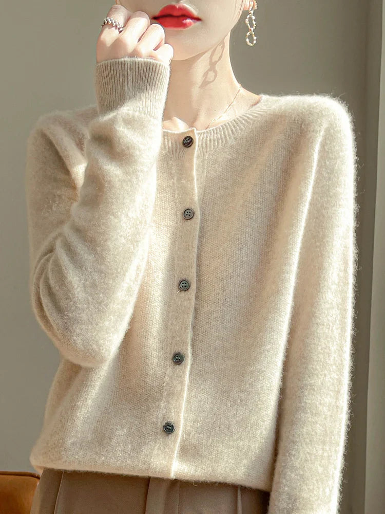 Elodie - Gilet maille fine Pomme Verte - Meralie Boutique