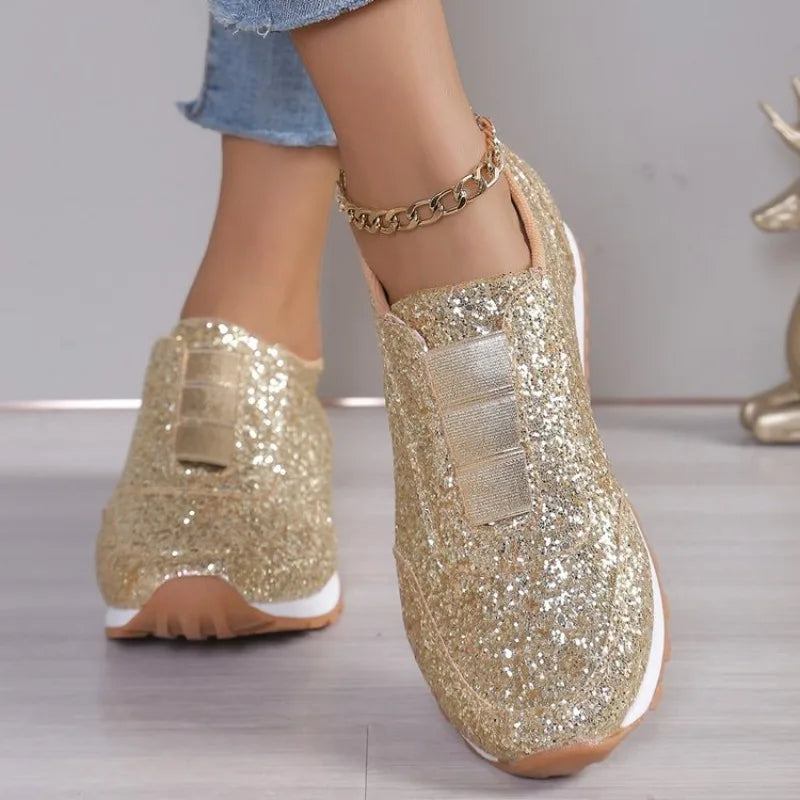 Perrine™ | Baskets Slip-On Métallisées