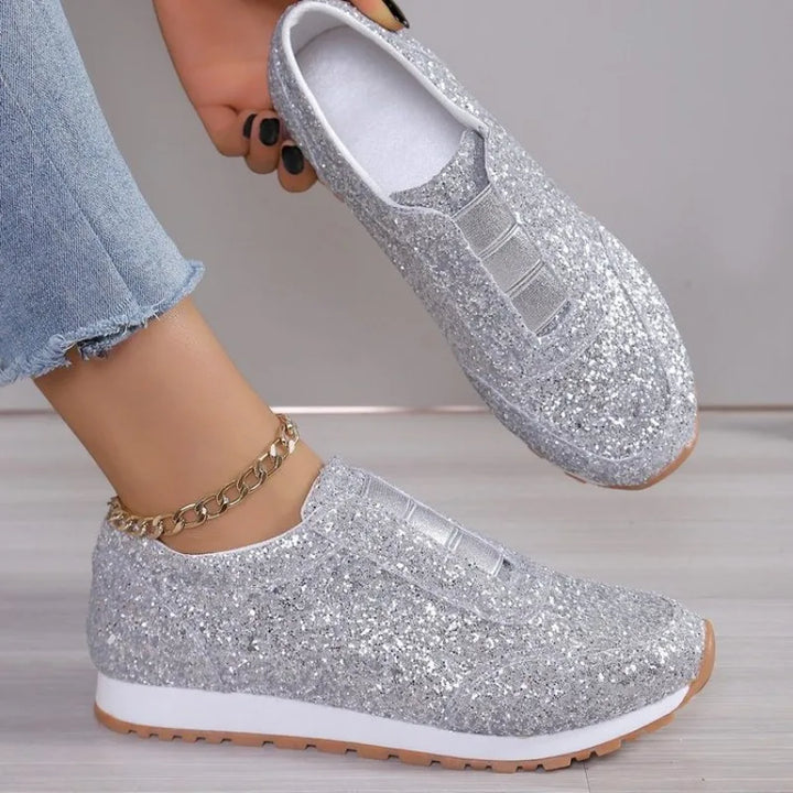 Perrine™ | Baskets Slip-On Métallisées