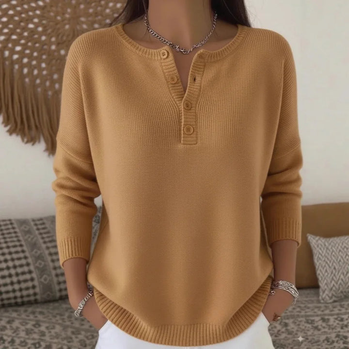 Margaux™ | Pull Tricoté à Boutons et Col V