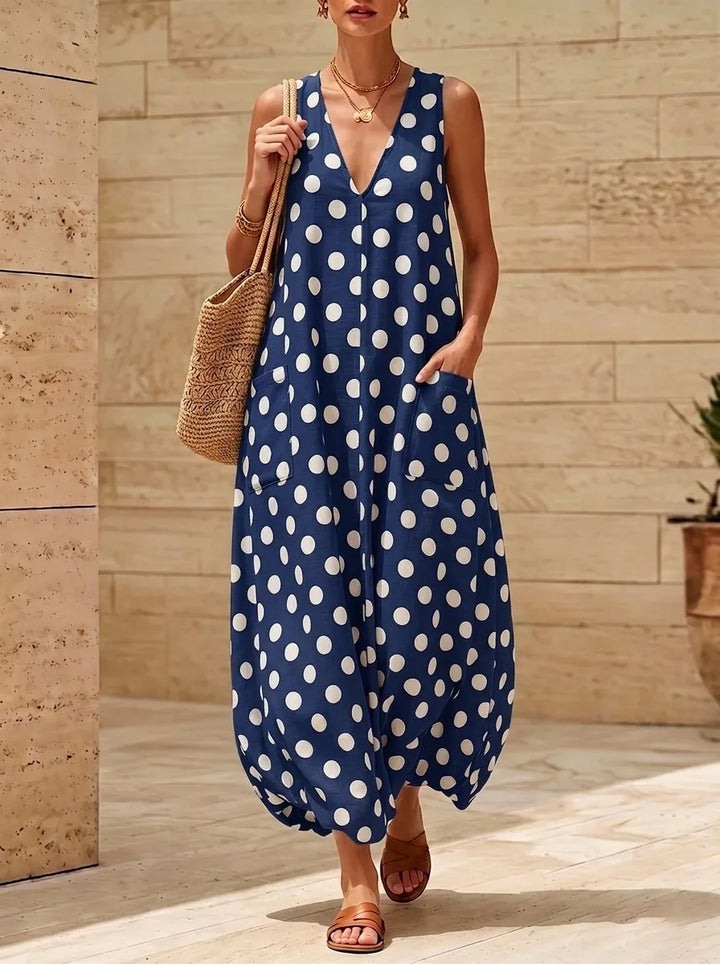 Joséphine™ | Robe Maxi Rétro à Pois