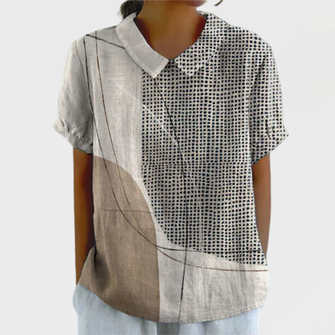 Lana | Chemise avec Dots et Lignes Abstraites