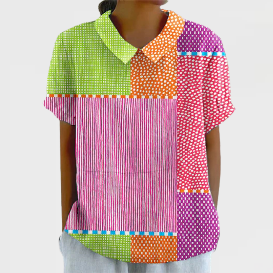 Zoe | Chemise Patchwork Colorée