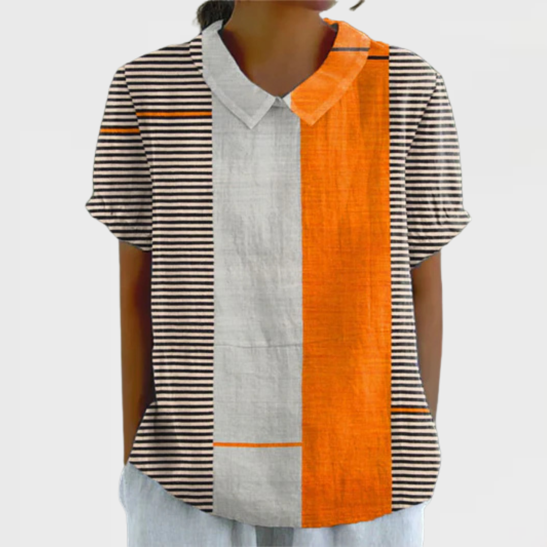 Lena | Chemise à Rayures en Blocs de Couleurs