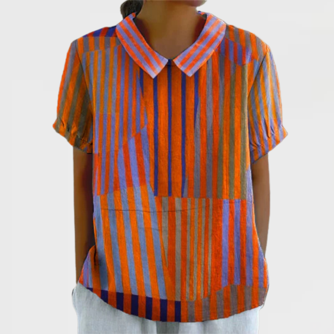 Nina | Chemise à Rayures Géométriques